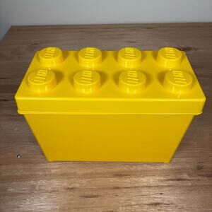 LEGO EMPTY Box & Lid ONLY CLASSIC Large 8 Stud Yellow Brick Storage Container